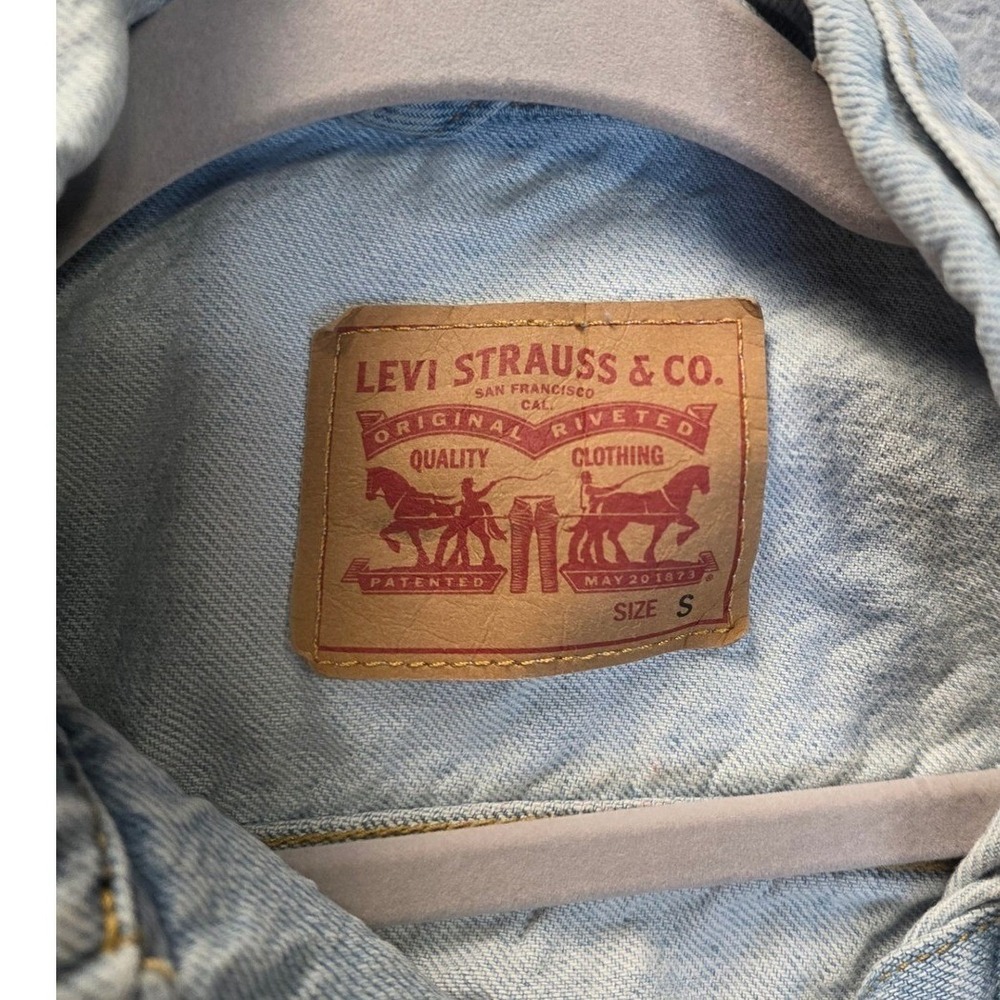 Levis Womens Light Wash Denim Trucker‎ Jacket WaterLess Blue Size S - Picture 6 of 7